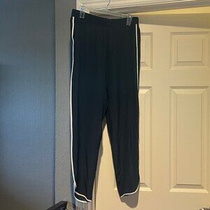 ELAINE KIM 100% silk pull-on track pants/joggers NWT L